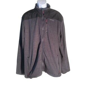 Orvis Full Zip Men’s 2XL Light Gray Black Fleece Jacket